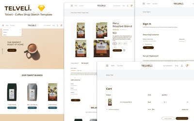 Telveli - Coffee Shop Sketch Template