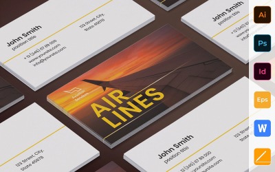 Professional Airlines Aviation Business Card Template