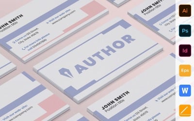 Professional Author Business Card Template