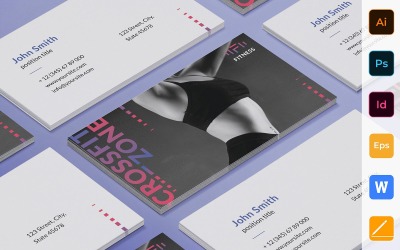 Professional Fitness Studio Business Card Template