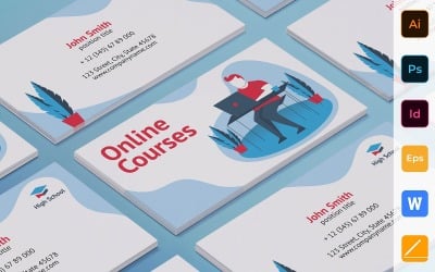 Professional Online Courses Business Card Template