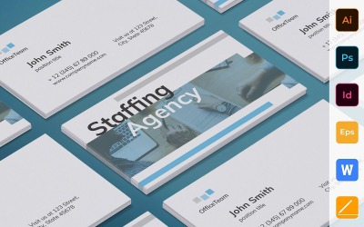 Professional Staffing Agency Business Card Template