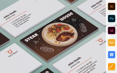 Sjabloon voor professionele Steak House-visitekaartjes