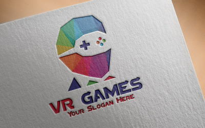 Plantilla de logotipo de juegos de realidad virtual