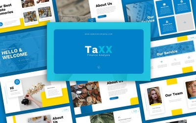 Plantilla de PowerPoint - presentación de finanzas taxx