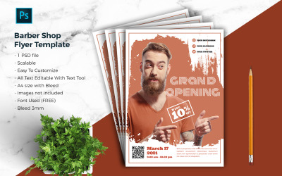 Barbershop Flyer vol.02 Modello di identità aziendale