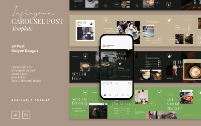 Coffee Shop Instagram Carousel Social Media