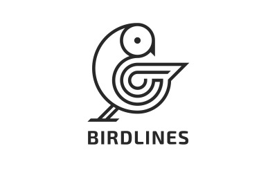 Bird Abstract Logo - Enkel linje-logotyp
