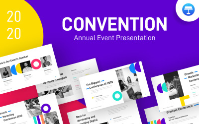 Modello di keynote creativo per evento annuale della convenzione