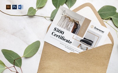 Profesionální šablona certifikátu Boutique Gif