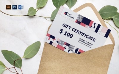 Professional Art Gallery Gift Certificate Template