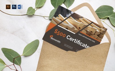 Professional Carpenter Gift Certificate Template