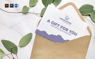 Professional Kindergarten Gift Certificate Template