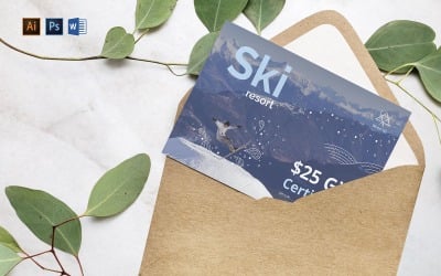 Professional Ski Resort Gift CertificateTemplate