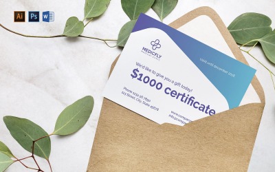 Sjabloon voor cadeaubon voor professionele medische kliniek