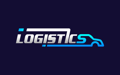 Diseño de logotipo de logística de transporte de camiones automáticos