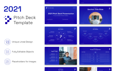 2021 Pitch Deck Clean Presentation PowerPoint sablon