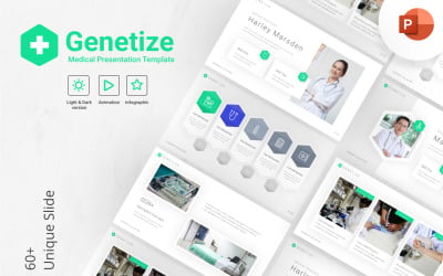 Plantilla de presentación de PowerPoint Genetize Medical Modern