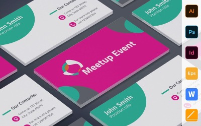 Professional Meetup Event Business Card Template