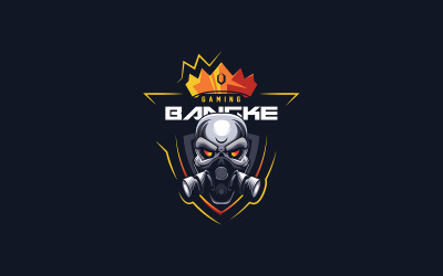 Ilustração em preto e branco do Esport Logo Head Ninja Ink · Creative  Fabrica