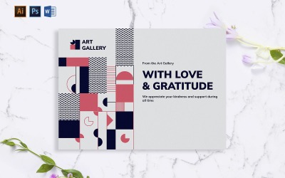 Creative Art Gallery Greeting Card Template