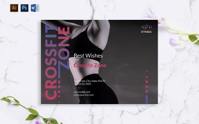 Creative Fitness Studio Greeting Card Template