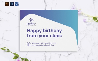 Creative Medical Clinic Greeting Card Corporate identity template
