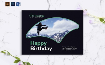 Creative Tours and Travels Greeting Card Corporate identity template