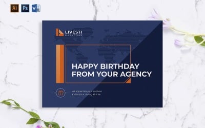 Kreatív marketing ügynökség üdvözlőkártya arculati sablon