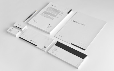Modelo de identidade corporativa de papelaria de marca