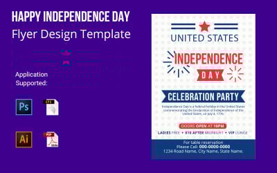 National Independence Day design Flyer Template