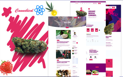 Plantilla de reacción de cannabis recreativo cannábico