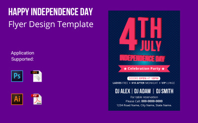 4th july USA Independence Day Design Flyer Template