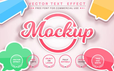 Color Sticker - Editable Text Effect,  Font Style. Illustration