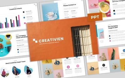 Creativien - Modello PowerPoint di business semplice a colori pop