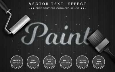 Dessin sur fond noir - effet de texte modifiable, illustration graphique de style de police