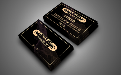 Golden Real Estate Business Card so-4 Corporate identity template