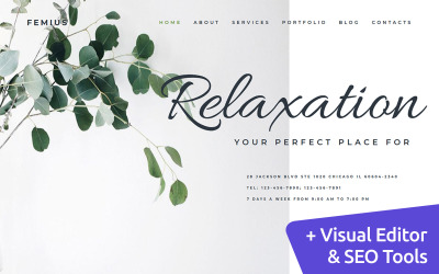 Massageterapi MotoCMS webbplats mall