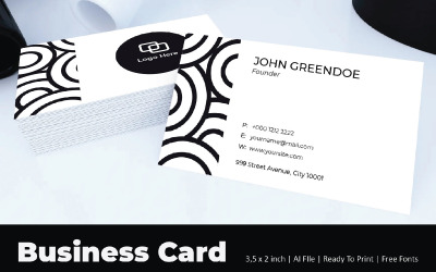 Modèle d&amp;#39;identité d&amp;#39;entreprise Circle Black White Business Card
