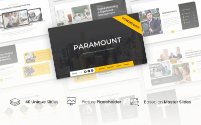 Paramount - Dijital Pazarlama Sunumu PowerPoint Şablon