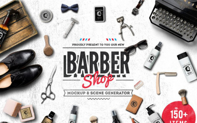 Barber Shop - Scène de maquette et produit générateur de maquette