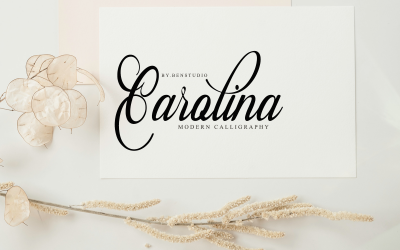 Carolina teckensnitt, manus, kalligrafi