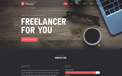 Osobní - Šablona vstupní stránky portfolia Adobe XD