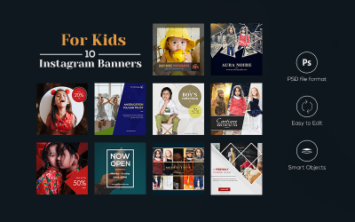 Pour les enfants - 10 bannières Instagram Réseaux sociaux