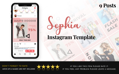 Sophia Instagram Puzzle PSD Redes sociales