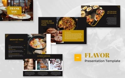 Flavor - Шаблон Google Slides для кейтеринга и еды