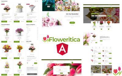 Floristica Çiçekler ve Güller Açısal JS şablonu
