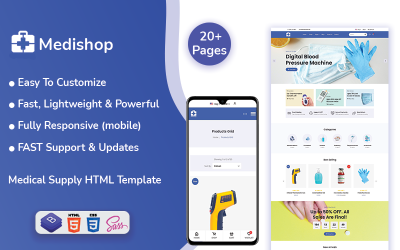 Medishop - Modèle HTML de commerce électronique d'équipement
