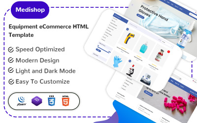 Medishop - Utrustning e-handel HTML-mall