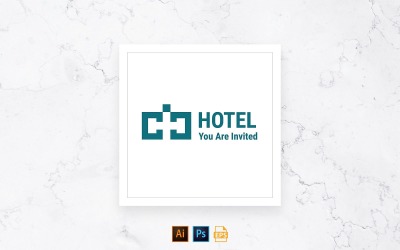 Modello di logo dell&amp;#39;hotel pronto per l&amp;#39;uso